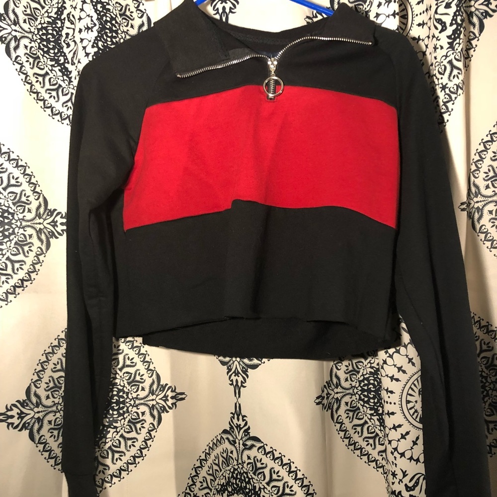 Cropped sip up sweater